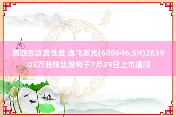 第四色欧美性爱 逸飞激光(688646.SH)2839.08万股限售股将于7月29日上市通顺