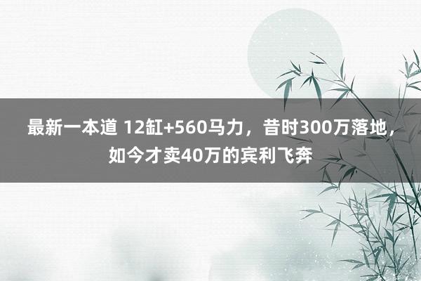 最新一本道 12缸+560马力，昔时300万落地，如今才卖40万的宾利飞奔