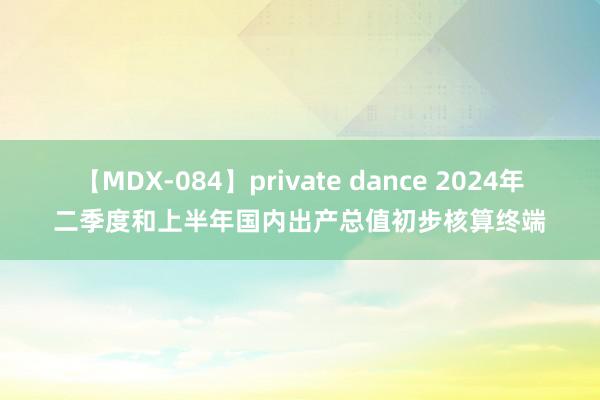 【MDX-084】private dance 2024年二季度和上半年国内出产总值初步核算终端