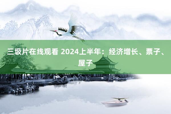 三圾片在线观看 2024上半年：经济增长、票子、屋子