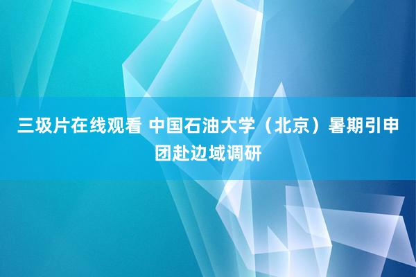 三圾片在线观看 中国石油大学（北京）暑期引申团赴边域调研