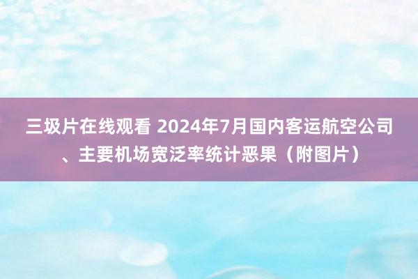 三圾片在线观看 2024年7月国内客运航空公司、主要机场宽泛率统计恶果（附图片）