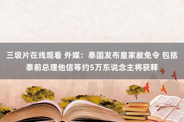 三圾片在线观看 外媒：泰国发布皇家赦免令 包括泰前总理他信等约5万东说念主将获释