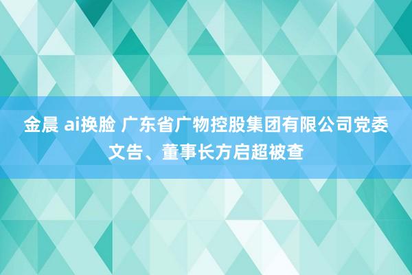 金晨 ai换脸 广东省广物控股集团有限公司党委文告、董事长方启超被查