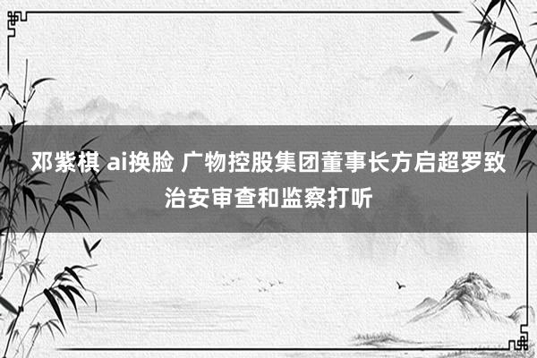 邓紫棋 ai换脸 广物控股集团董事长方启超罗致治安审查和监察打听