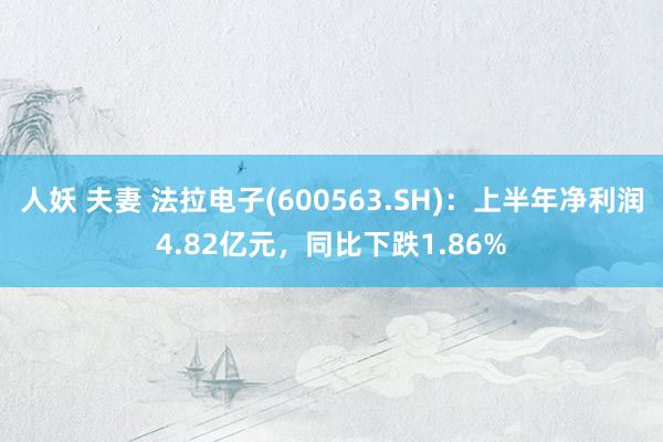 人妖 夫妻 法拉电子(600563.SH)：上半年净利润4.82亿元，同比下跌1.86%