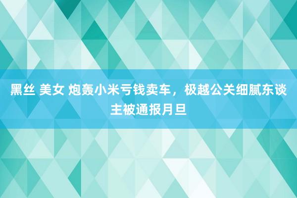 黑丝 美女 炮轰小米亏钱卖车，极越公关细腻东谈主被通报月旦